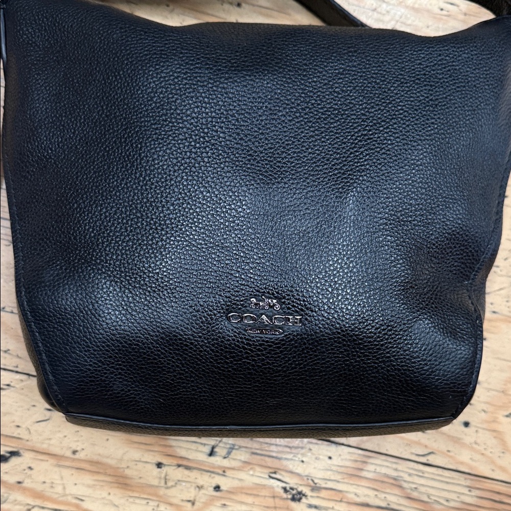 Coach Black Pebbled Leather Shoulder Bag - Picture 3 of 7